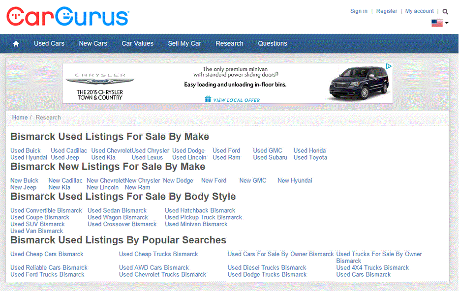 car gurus doorway page example