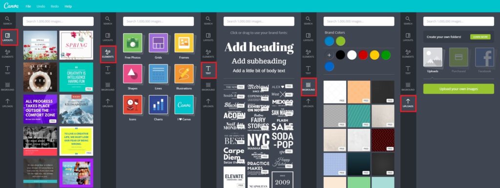 Canva Layout Design Options