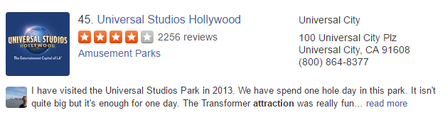 Universal Studios Yelp