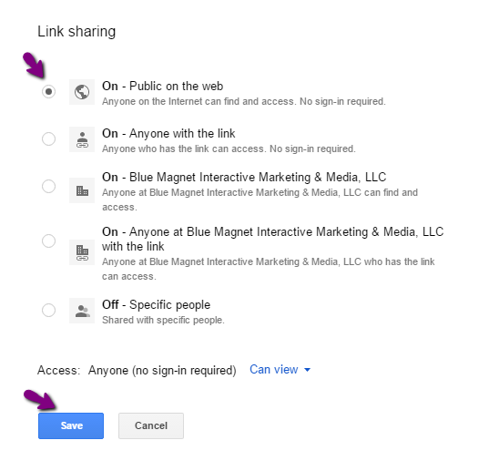 update sharing permissions in google maps