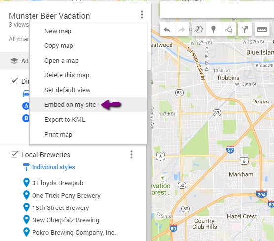 how to embed custom google map on hotel website