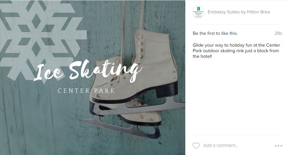 Ice Skating Instagram Ad Example