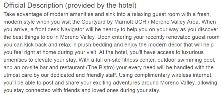 courtyard riverside tripadvisor description