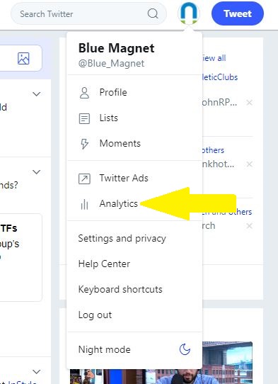 where to find twitter analytics