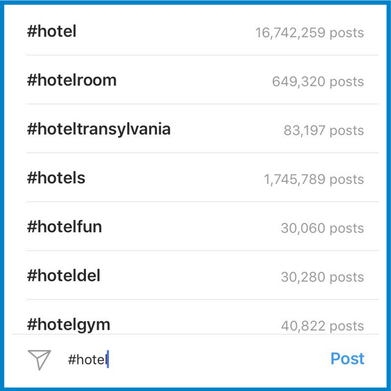 instagram hashtag search window