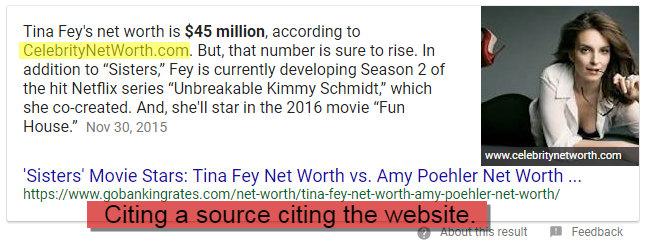 example of how featured snippet