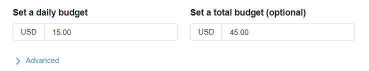 Twitter Budget Selector