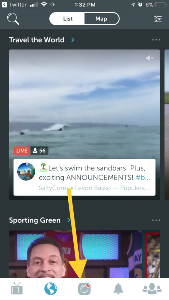 periscope home screen