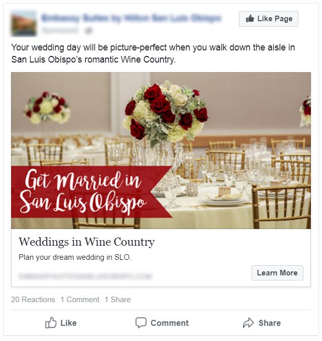 Hotel Wedding Facebook Ad