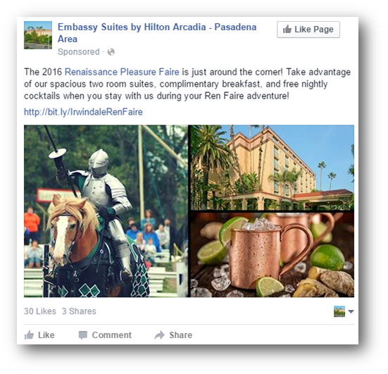 facebook post about renaissance faire