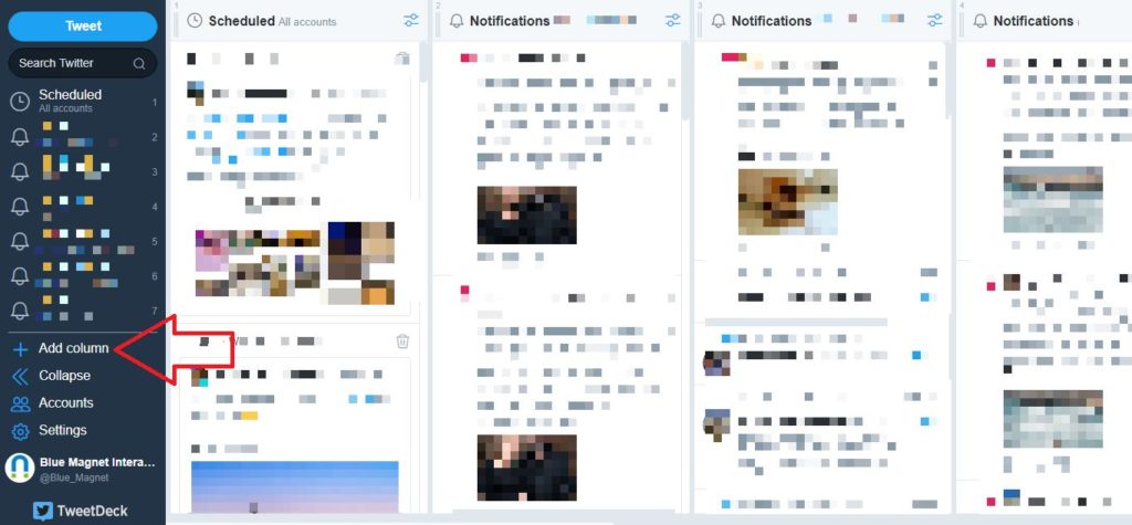 twitter tweetdeck column