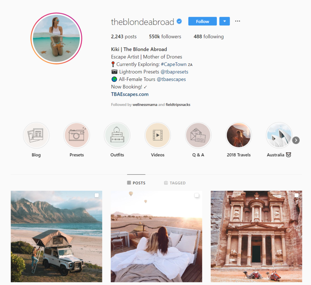 social media influencer instagram theblondeabroad