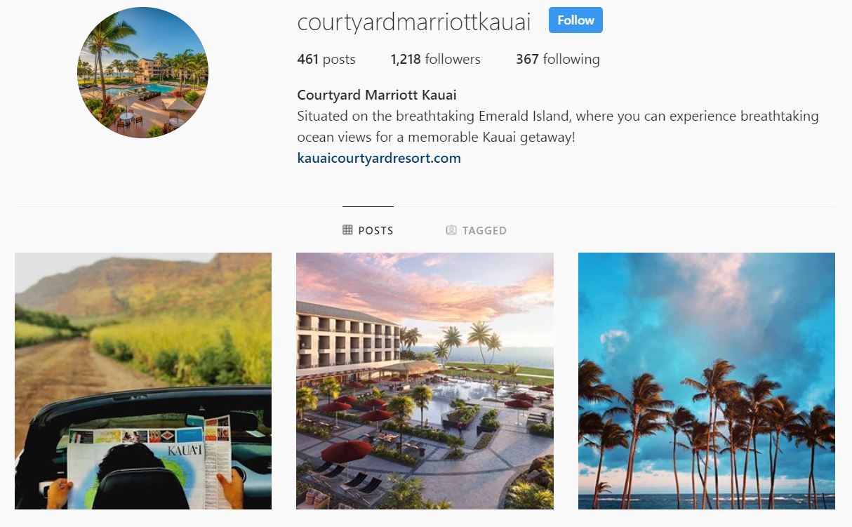 Courtyard Kauai Instagram Example