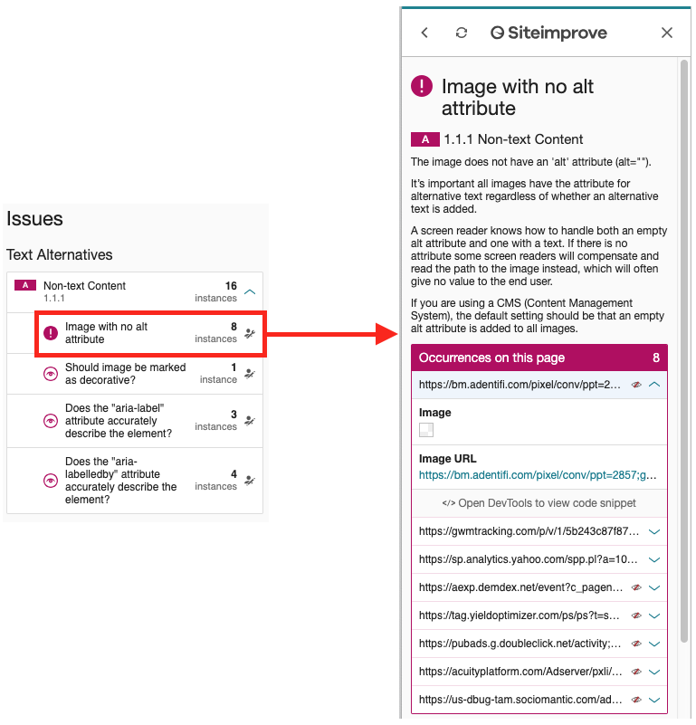 SiteImprove Issues Detailed