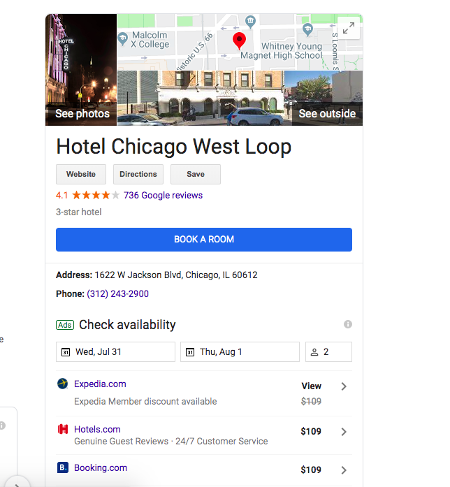 Hotel Chicago Knowledge Graph