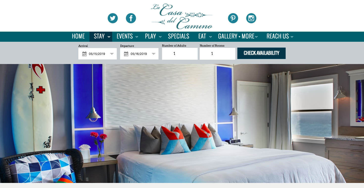 hotel website screenshot