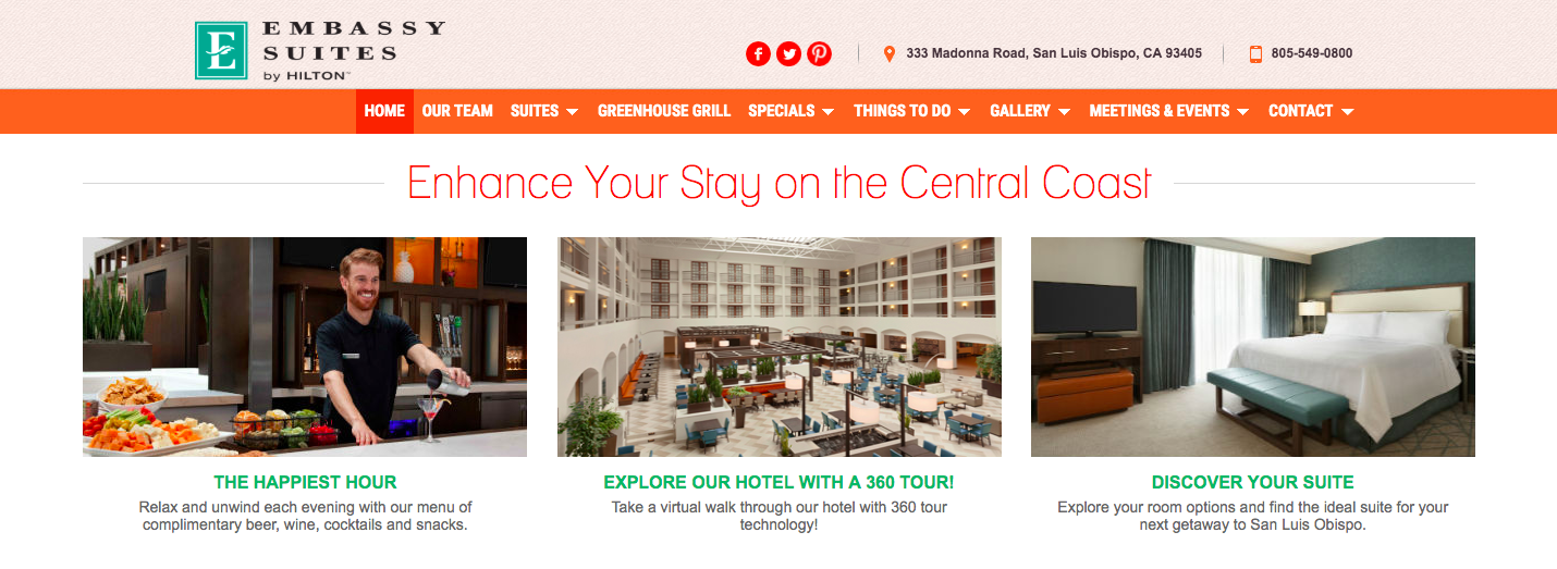 hotel website screenshot