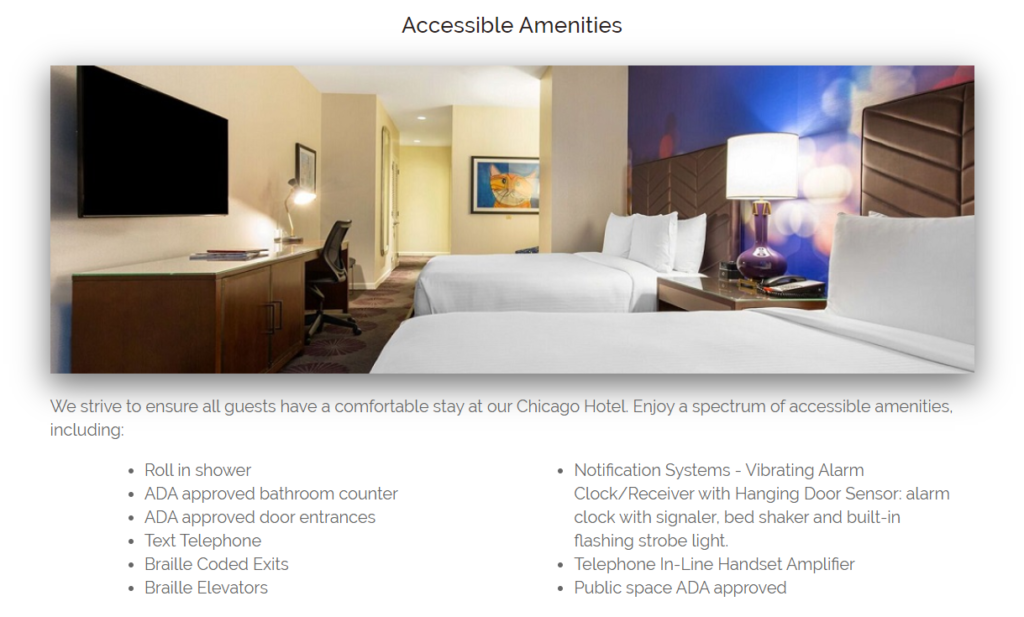 website accessible amenities 