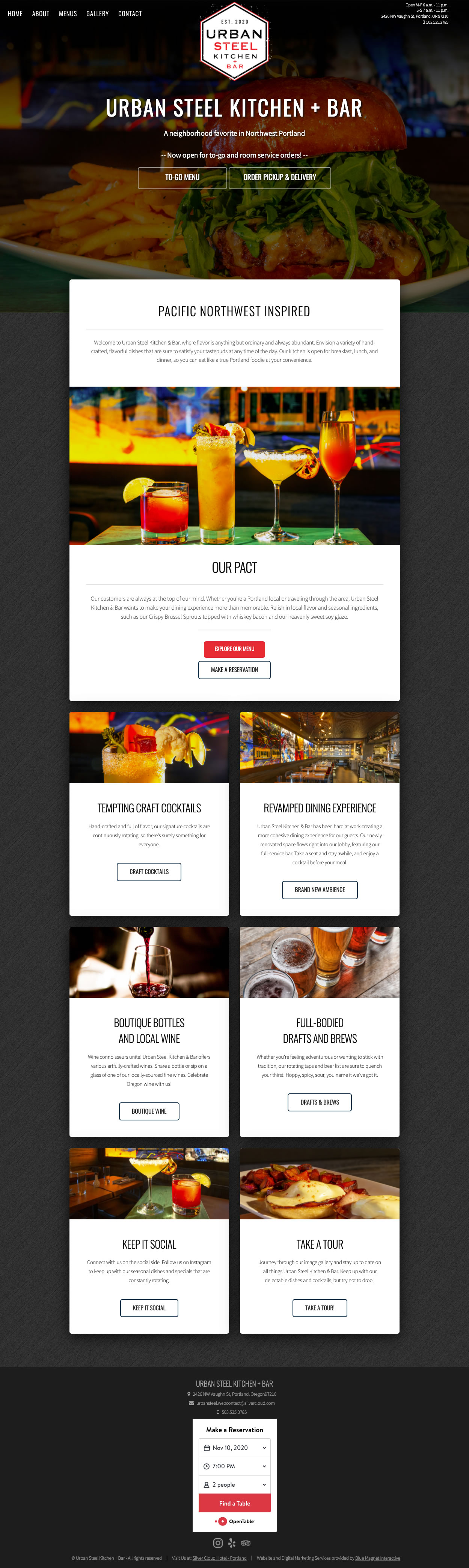 web design example urban steel kitchen